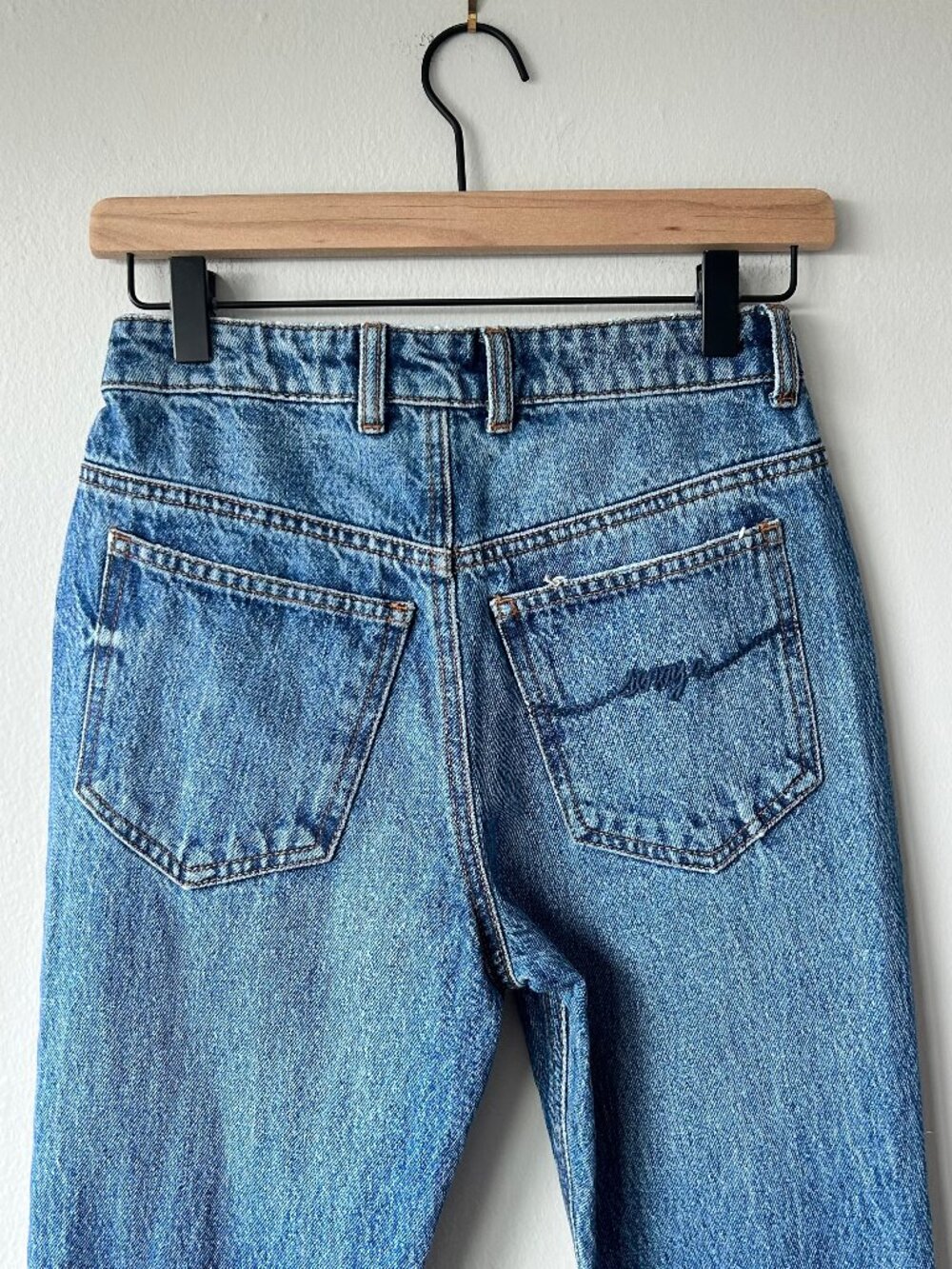 SER.O.YA LAFAYETTE Slim Straight Leg Low Tide Jeans Size W24 L34 Slit Hem - Picture 7 of 15